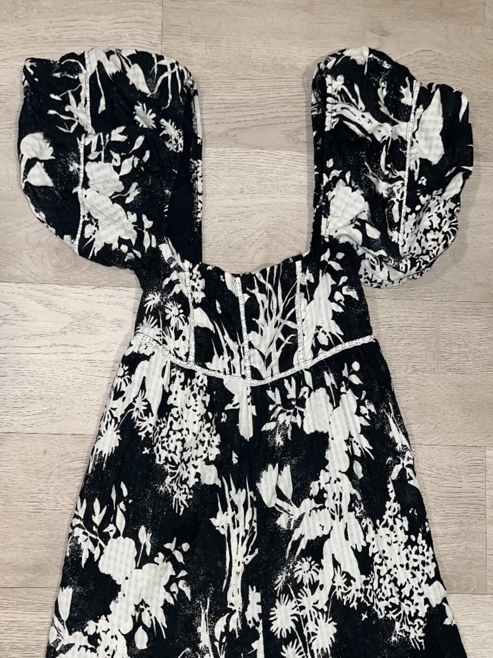 Urban Outfitters Floral Romper In Black And White Size S